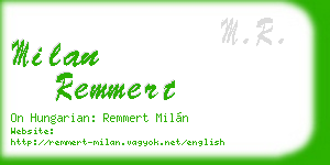 milan remmert business card